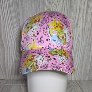 Pokemon Sweet Time Print Pink Adjustable One Size Fits Most Hat Adult